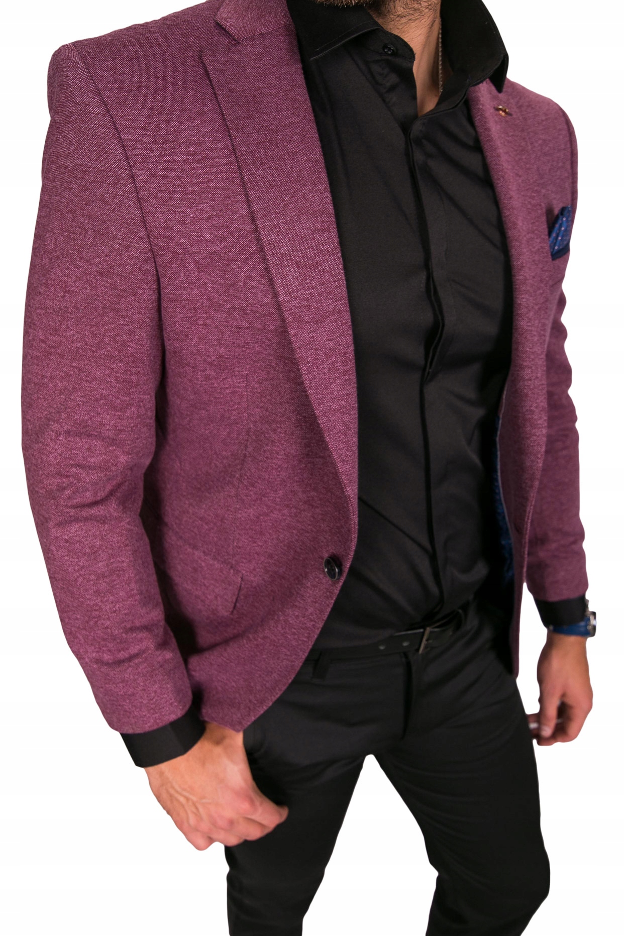 Modna marynarka męska bordo Fp-2 rozm. 48 Marka Barbetti