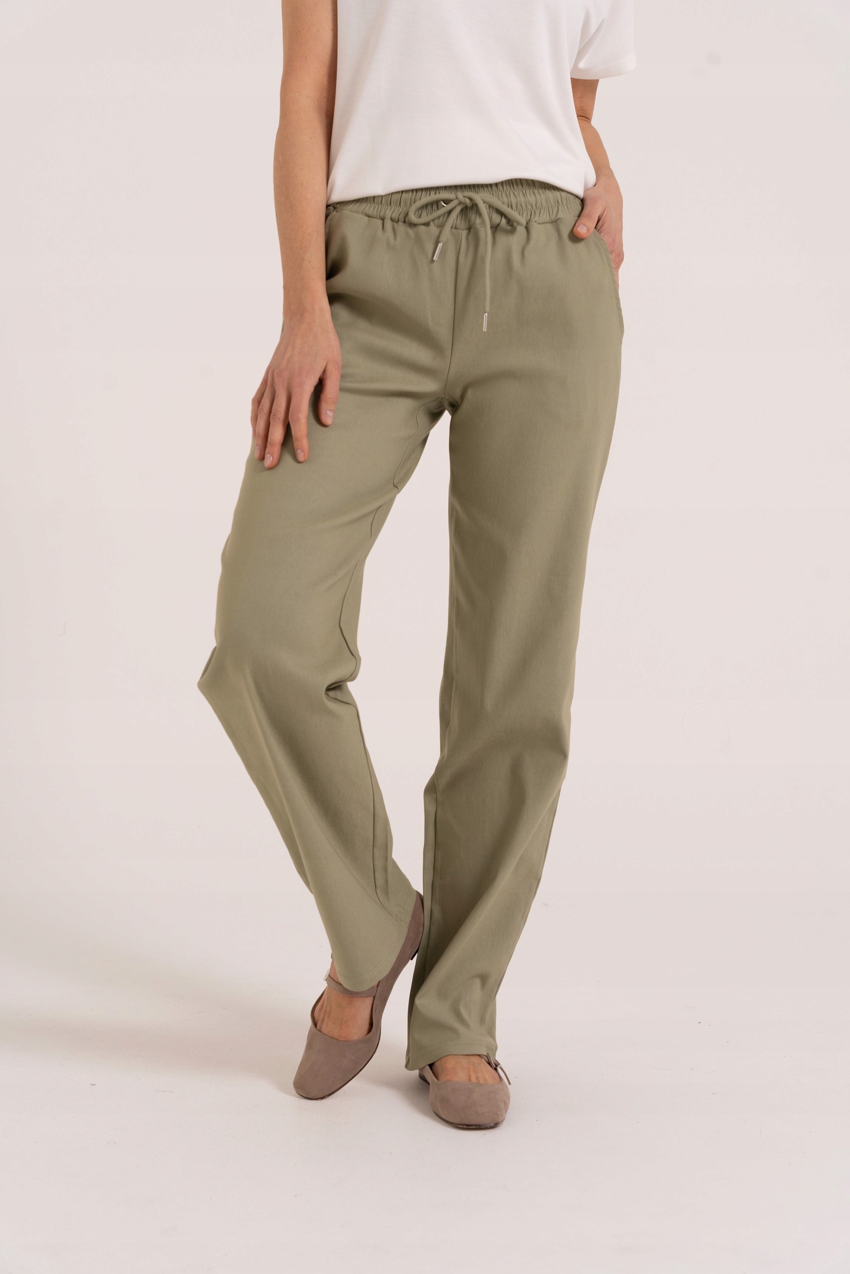 Moraj spodnie eleganckie damskie proste długa zielony