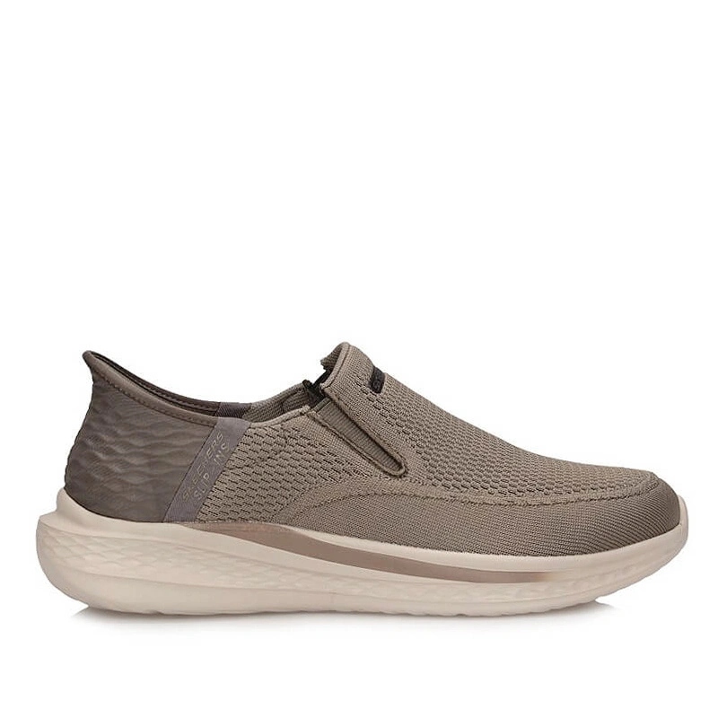 Pánské polobotky Skechers 210887 Tpe Slade Deacon Slip-ins béžové, nazouvací