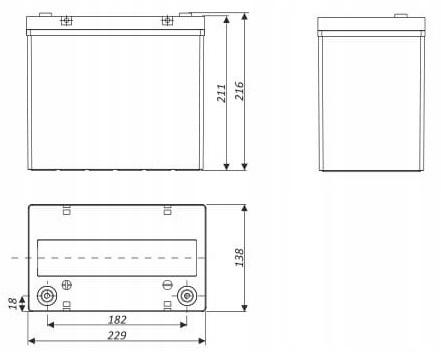 AKUMULATOR BATERIA AGM TECHNOCELL TCL 12V 55Ah MOCNY TRWAŁY UPS ZASILANIE Producent Technocell