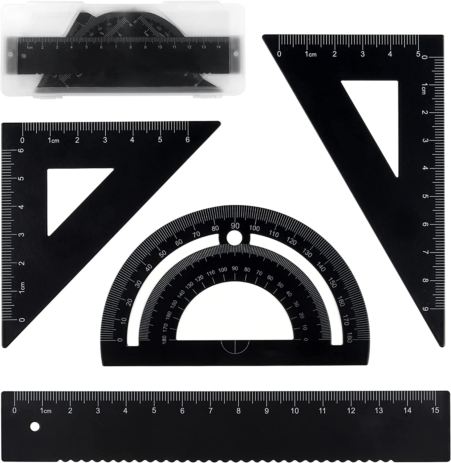 Linijka Metalowa Zestaw Linijki Kątomierz Ekierka