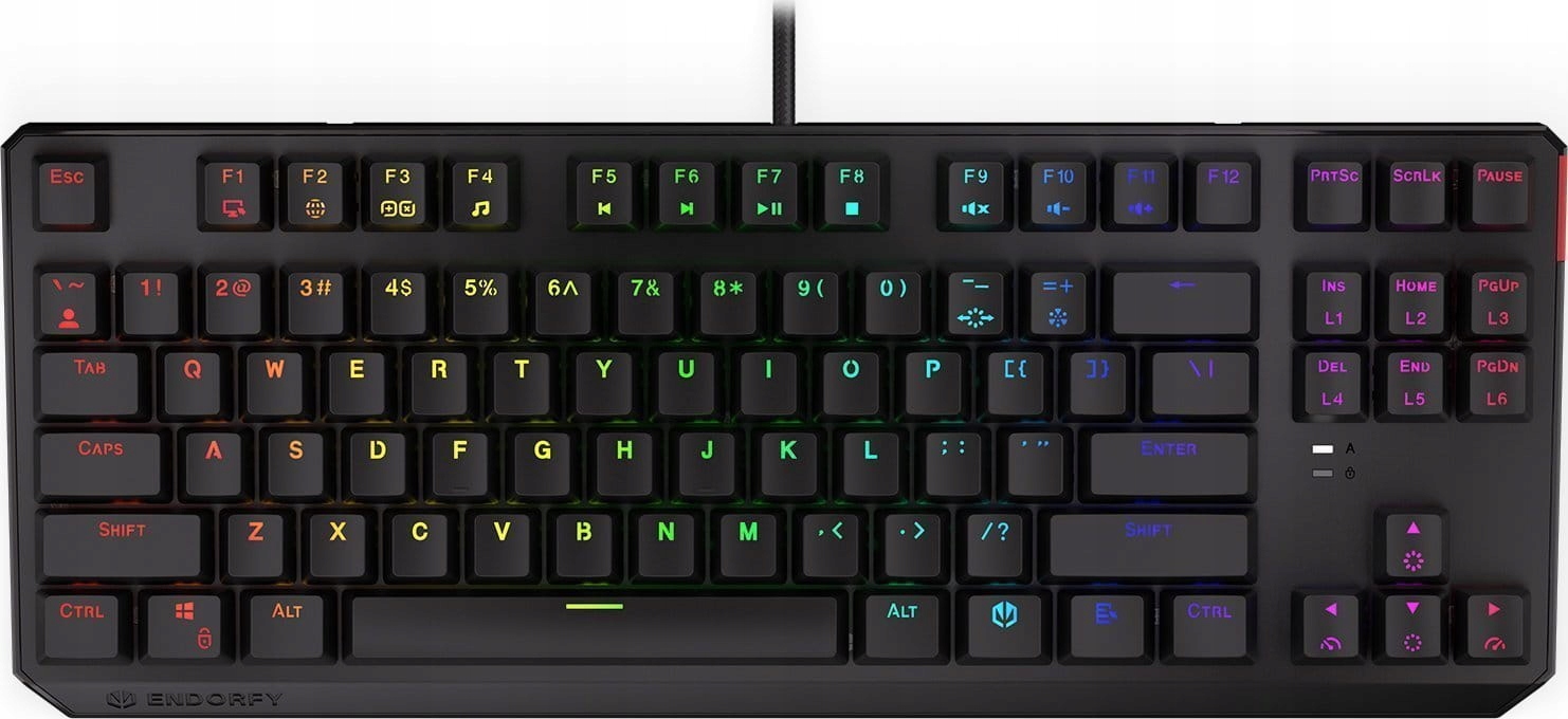 Klawiatura mechaniczna przewodowa Endorfy Thock Tkl Kailh Red Włoski Układ