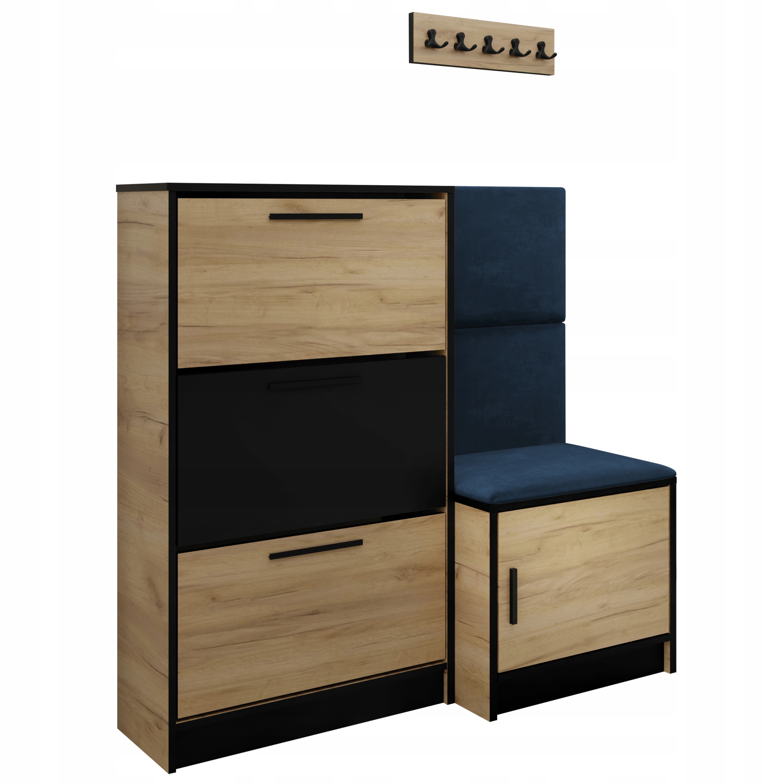 Sada Koli botník a sedák dub craft zlatý modrá tkanina