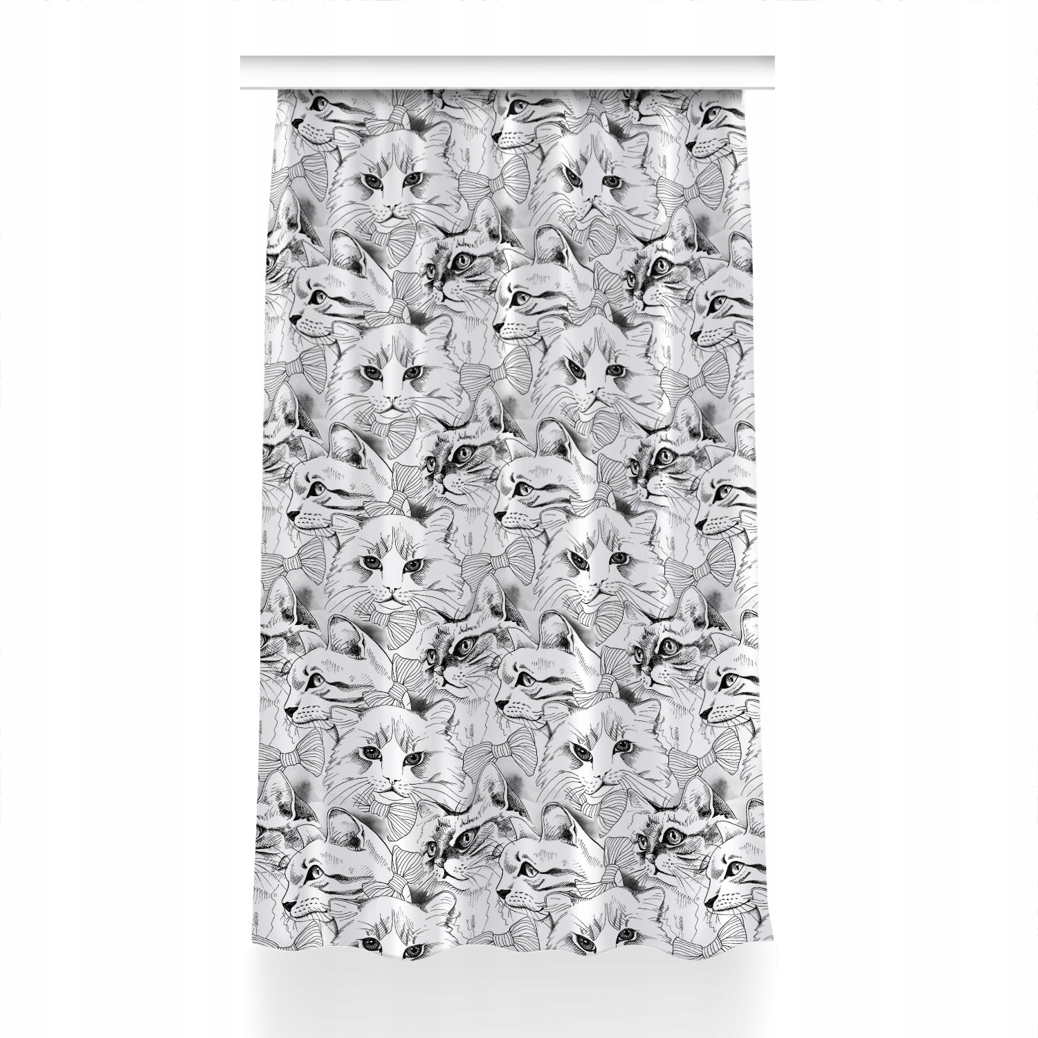 Gotowa zasłona do salonu 150x230 Szkicowane koty