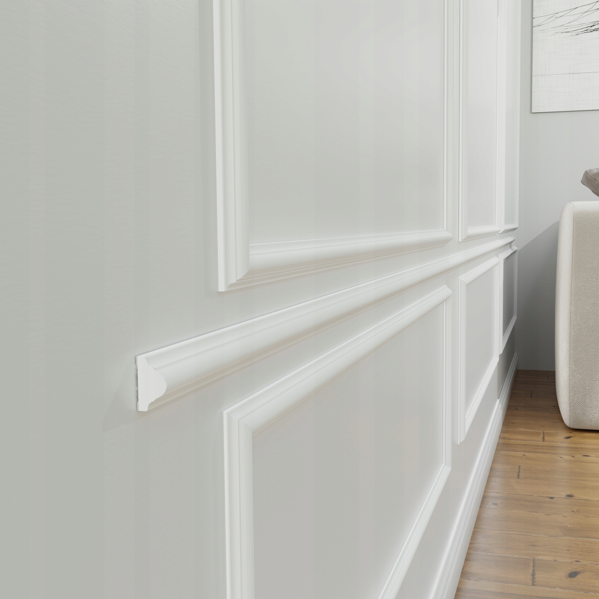 Listwa Ścienna Dekoracyjna Biała Twarda SL02