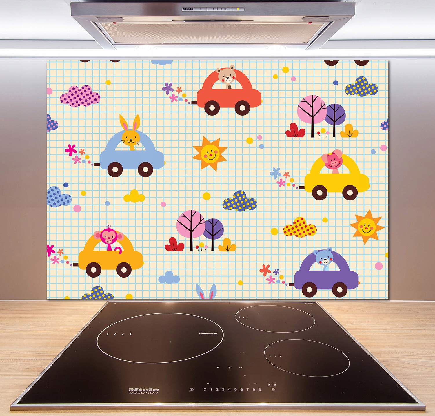 

Panel dekor szkło Samochodziki 100x70 cm + Klej