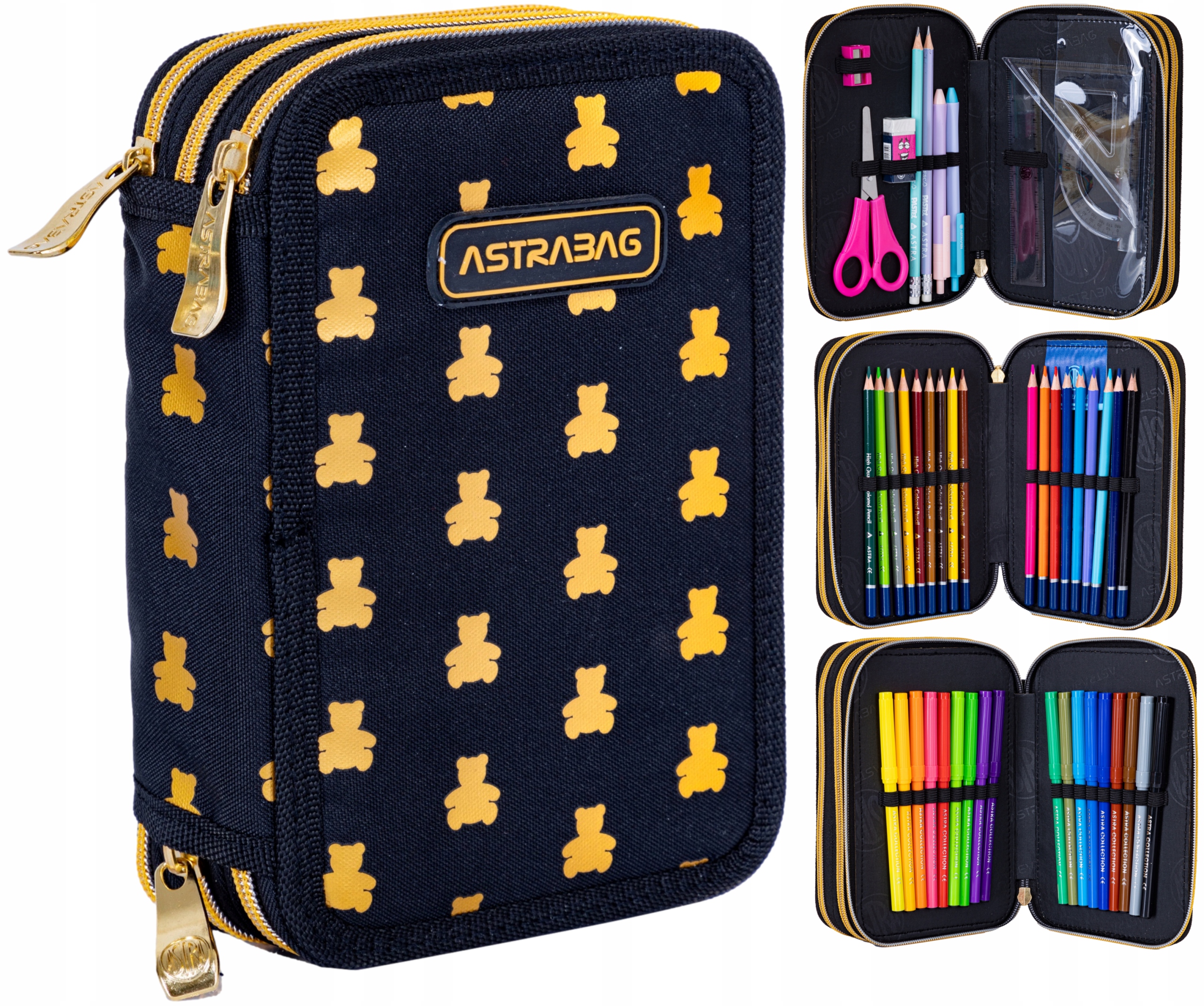 PIÓRNIK ASTRABAG POTROJNY Z WYPOSAZENIEM GOLDEN TEDDY MIŚ