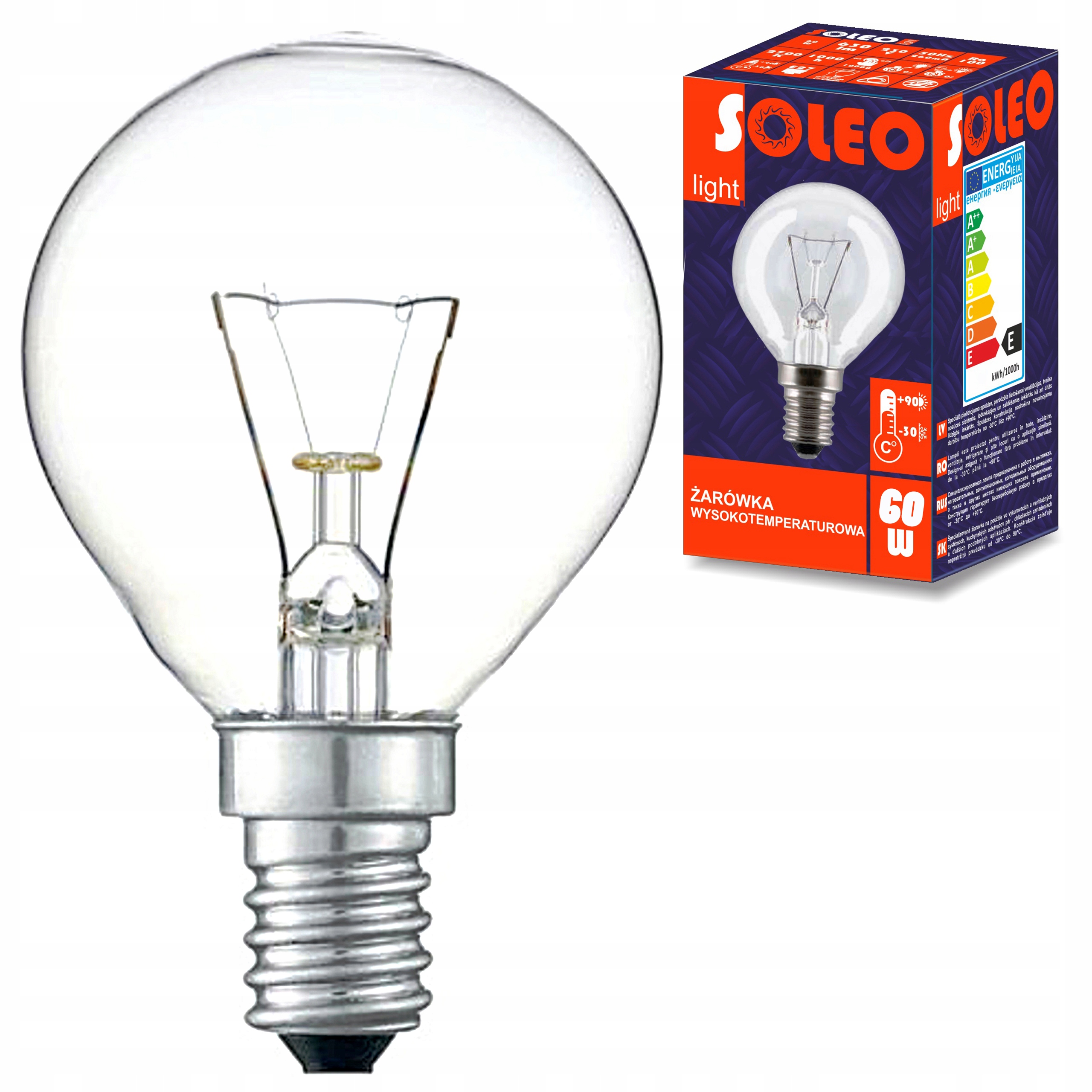 

Żarówka wysokotemperaturowa soleo 60W P45 E14 230V