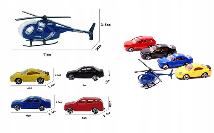 DUŻY GARAŻ PIĘTROWY PARKING AUTKA HELIKOPTER WINDA Kolor dominujący wielokolorowy