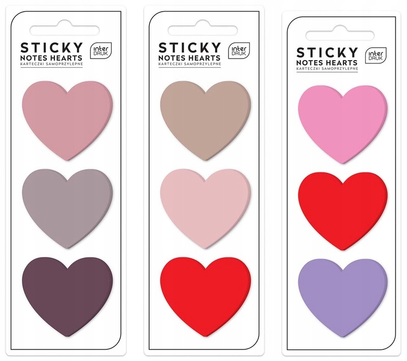KARTECZKI SAMOPRZYLEPNE w kształcie SERC Interdruk RÓŻNE KOLORY EAN (GTIN) 5905320842291
