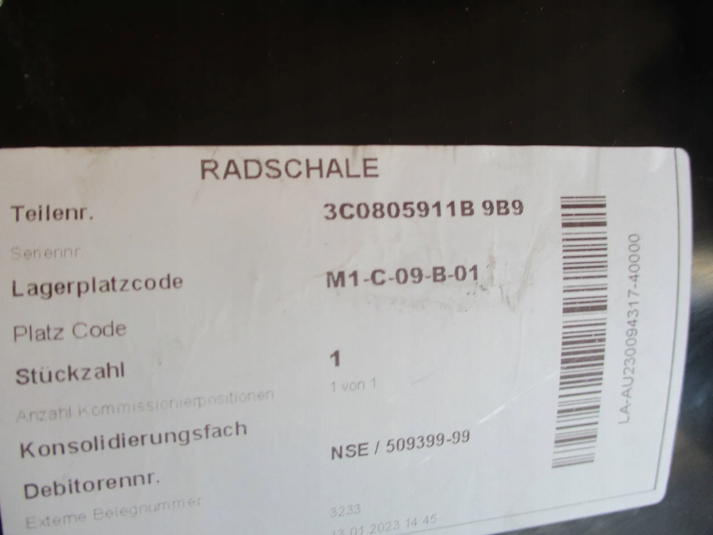 RADSCHALE LINKS VORNE VW PASSAT B6