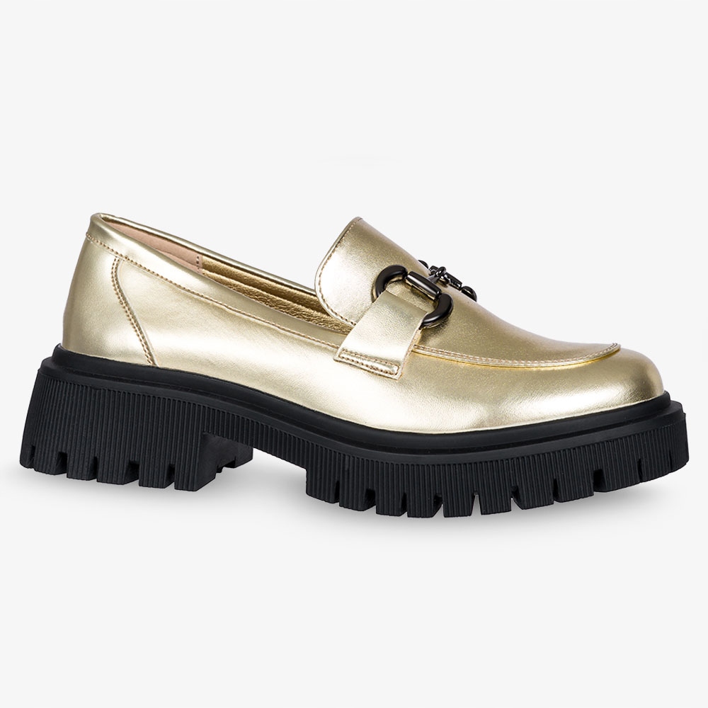 MOKASYNY DAMSKIE PÓŁBUTY NA PLATFORMIE OZDOBNA KLAMRA SPRZĄCZKA WSUWANE r37 Oryginalne opakowanie producenta pudełko