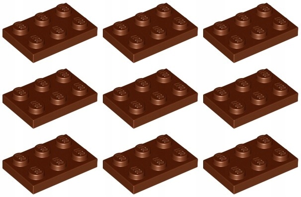 

Lego 3021 Płytka 2x3 brązowa Nowa (10g) 9 szt