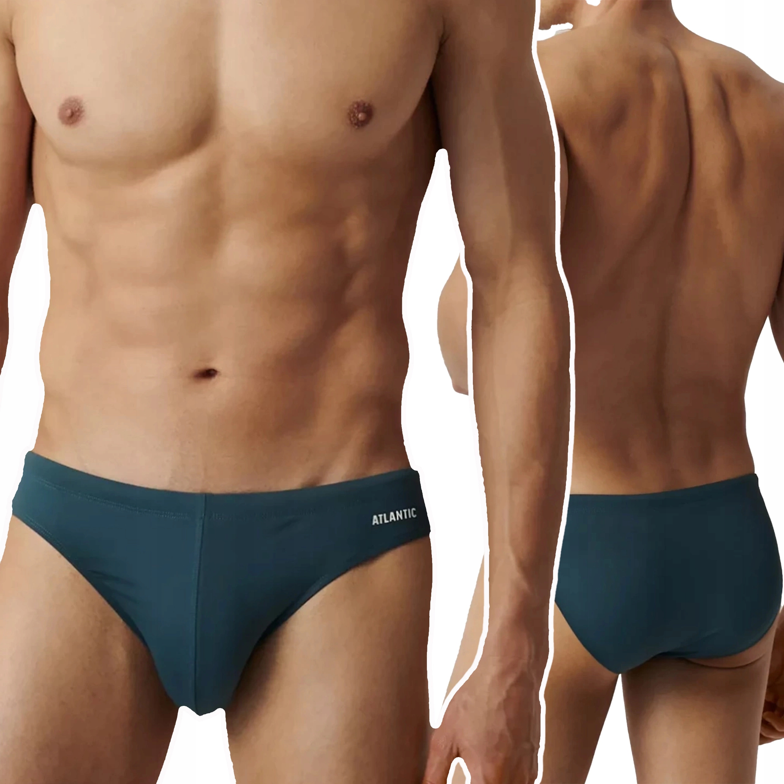 KĄPIELÓWKI MĘSKIE slipy szybkoschnące mini z podszewką Atlantic *L