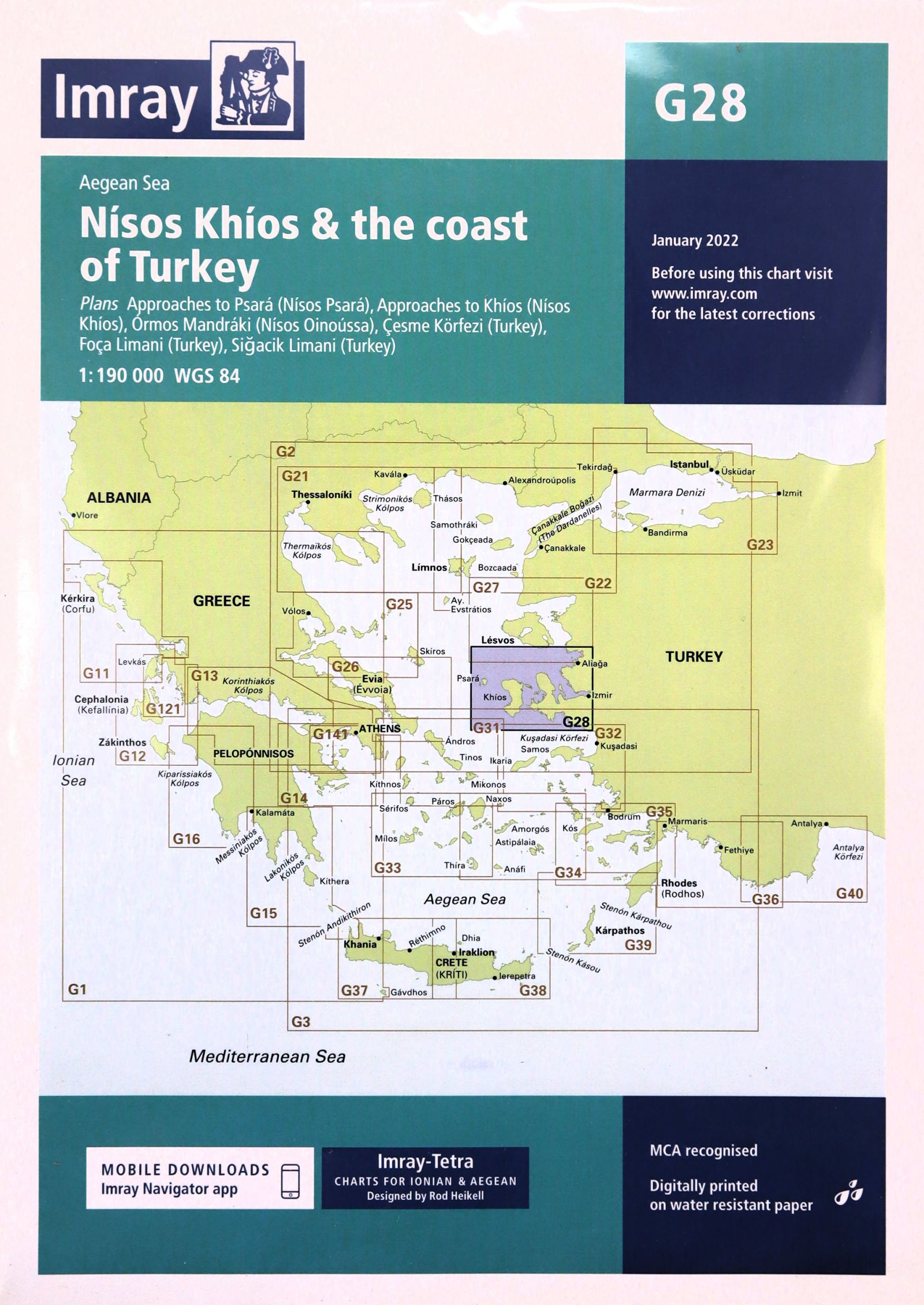 Imray CHART G28: NISOS KHIOS+THE COAST OF TURKEY G SERIES - Imray [KSIĄŻKA]