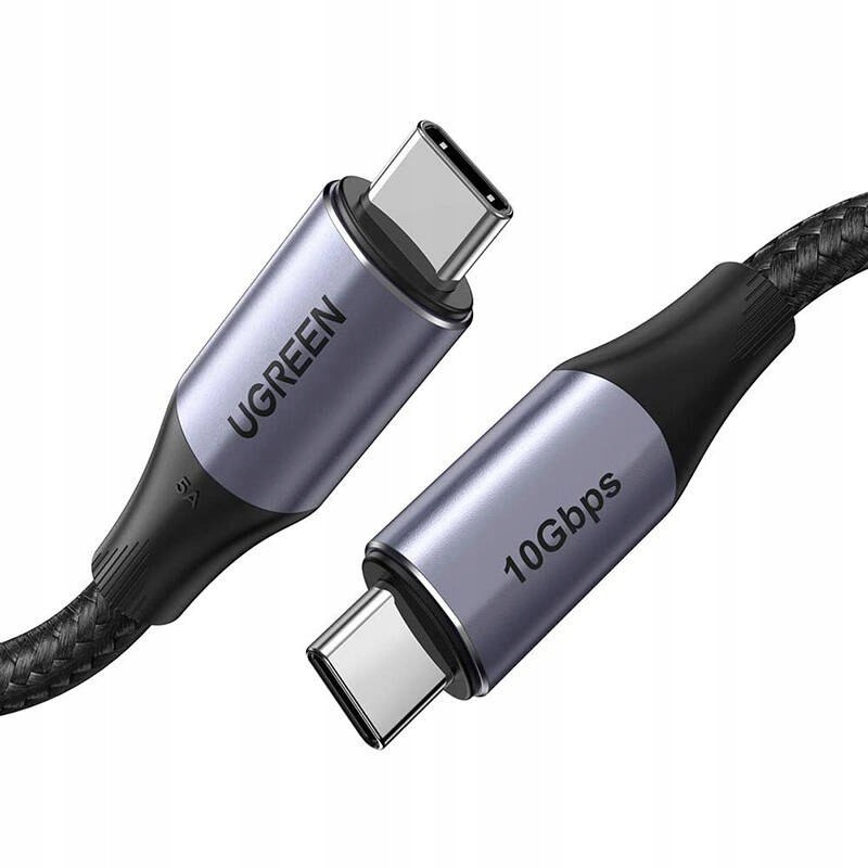 Kabel Usb-c 3.1 Gen.2 Ugreen US355, 5A, 100W, 4K, 10Gbps, 1m (czarny)