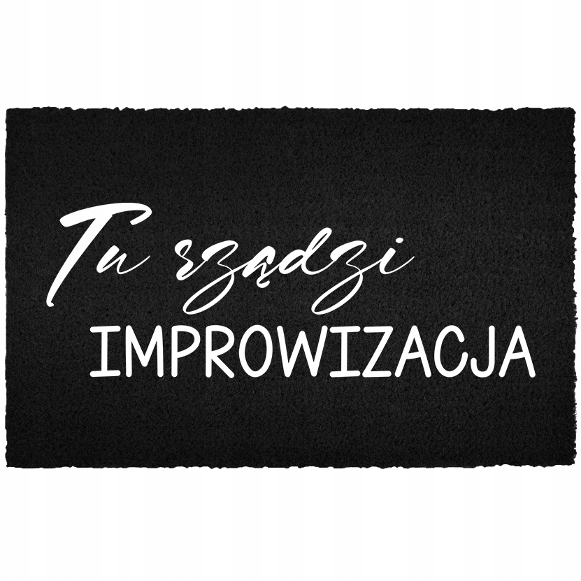 Kokosová Rohožka Černá Podlahová Vstupní 60X40 CM Humor Improvizace