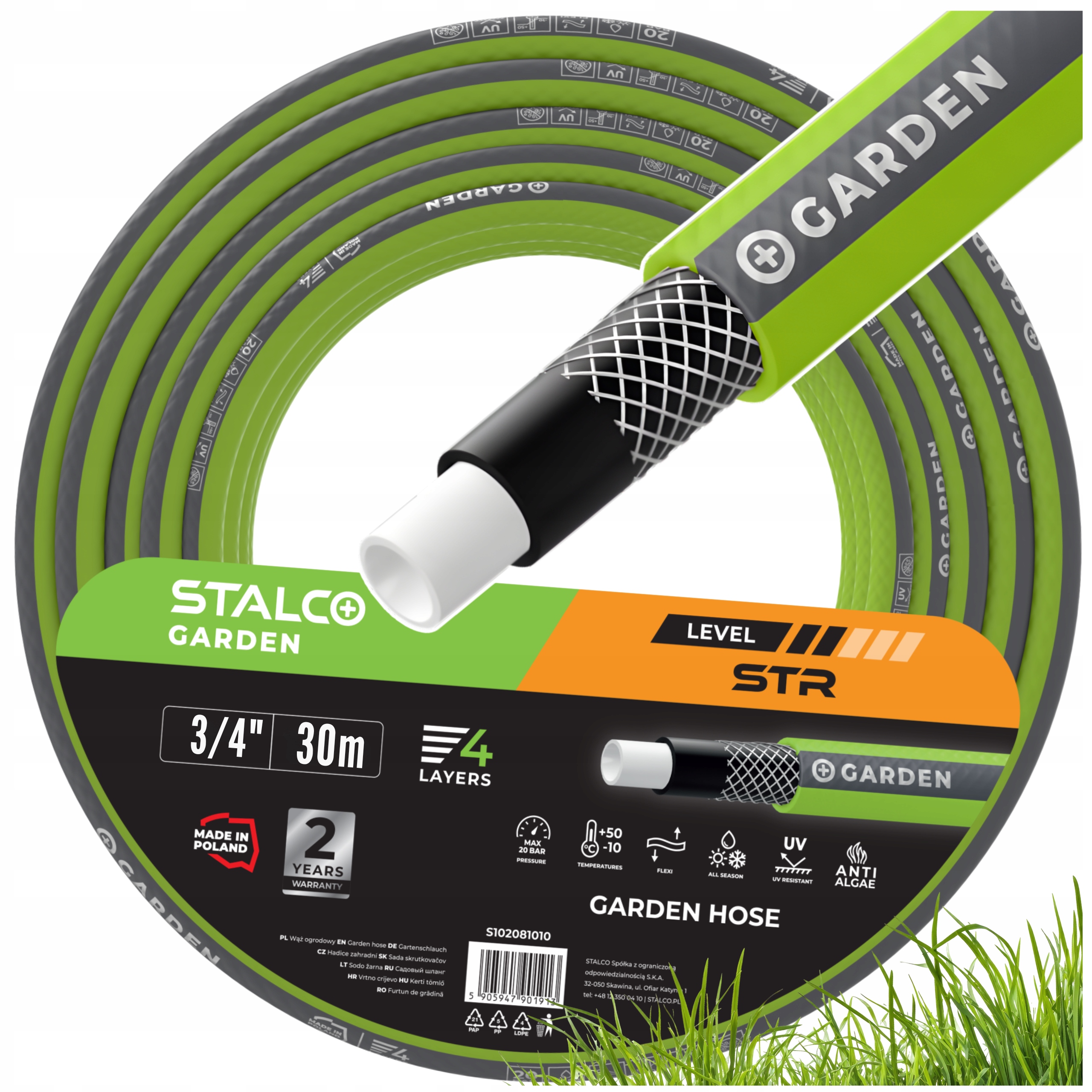 Wąż Ogrodowy 4 Warstwy Zbrojony Mocny Wytrzymały 3/4″ 30M S102083430