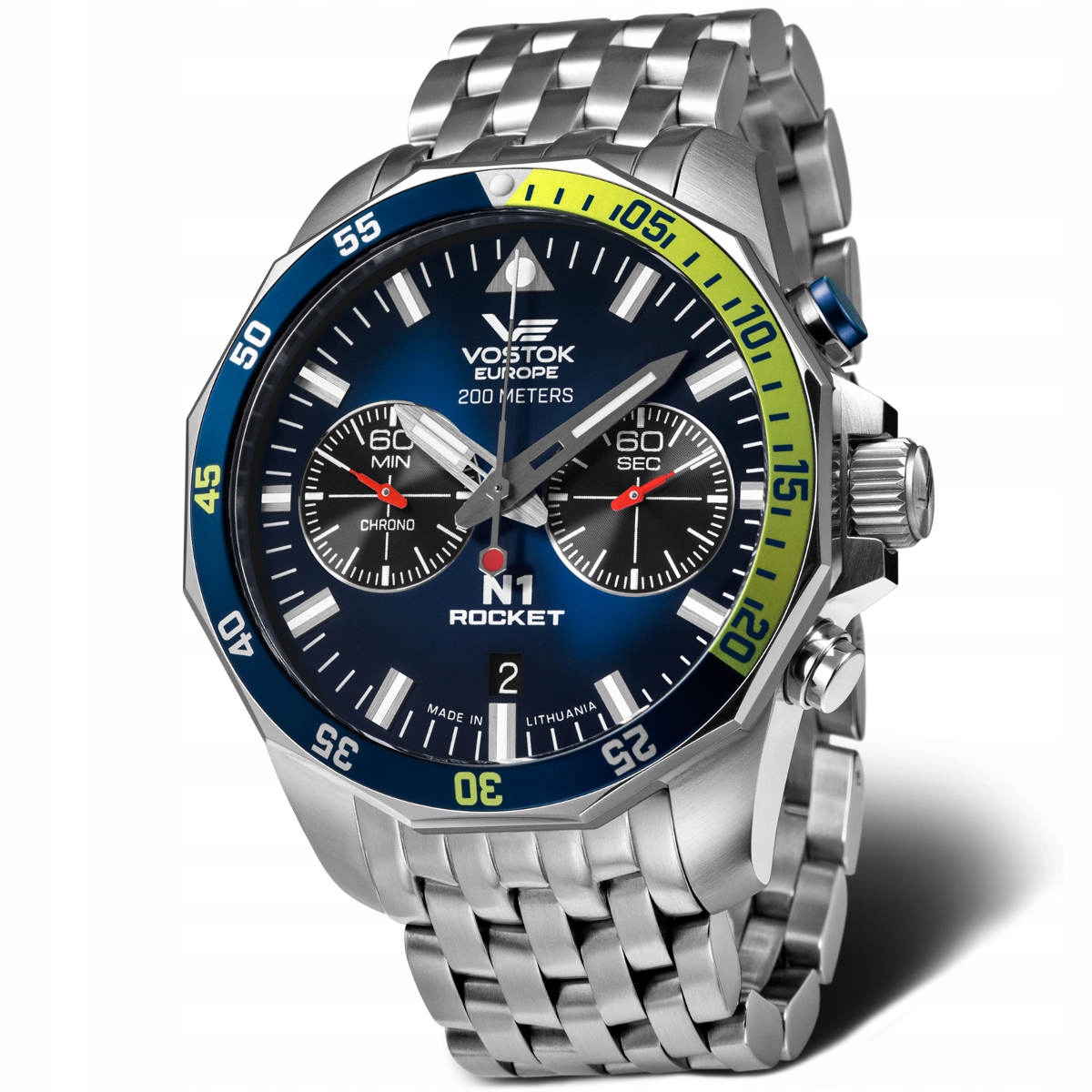 Hodinky Vostok Europe Rocket N-1 Chrono tmavě modré s náramkem 6S21