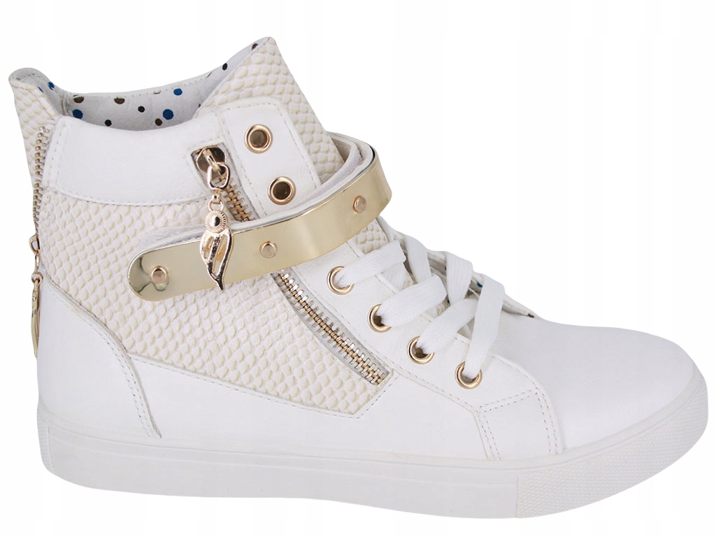

Botki Trampki Sneakersy Na Rzep Białe F5AN2983 36