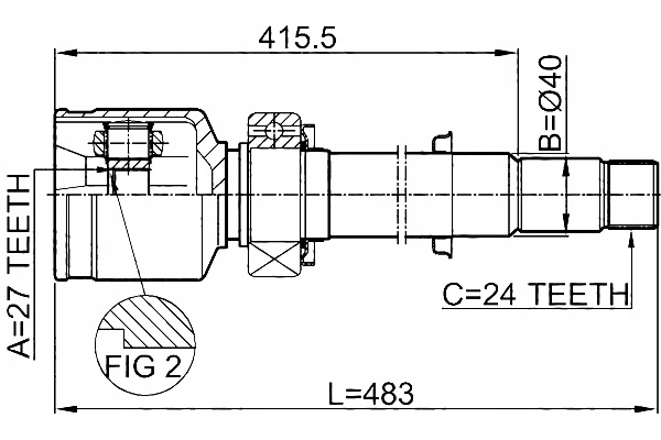 FEBEST PRZEGUB PÓŁOSI WEWNĘTRZNY PRAWY TOYOTA CAMRY JPP ACV40 ASV40 Producent części Febest