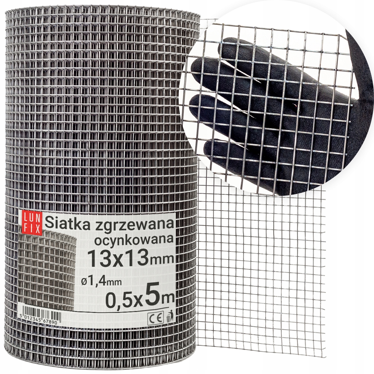 

Siatka hodowlana 13x13 zgrzewana ocynk h0,5m 5mb
