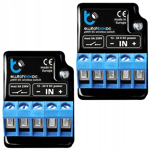 2x prepínačBoxDC 12/24V WiFi Blebox
