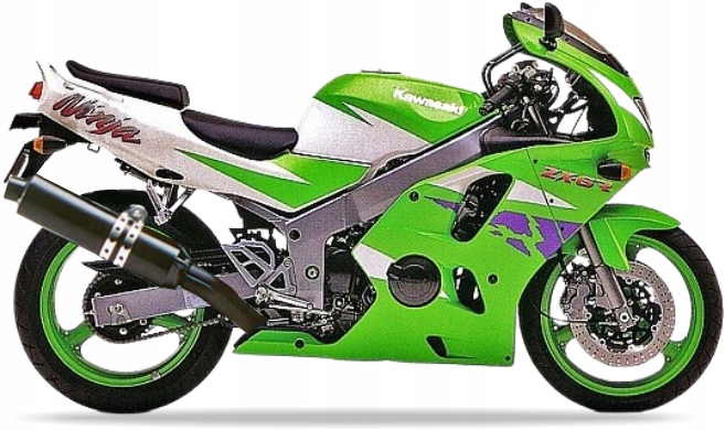 Samolepky Na Motocykl Juula Pro Kawasaki Zx 6VEL. 1996 Zelené 7F