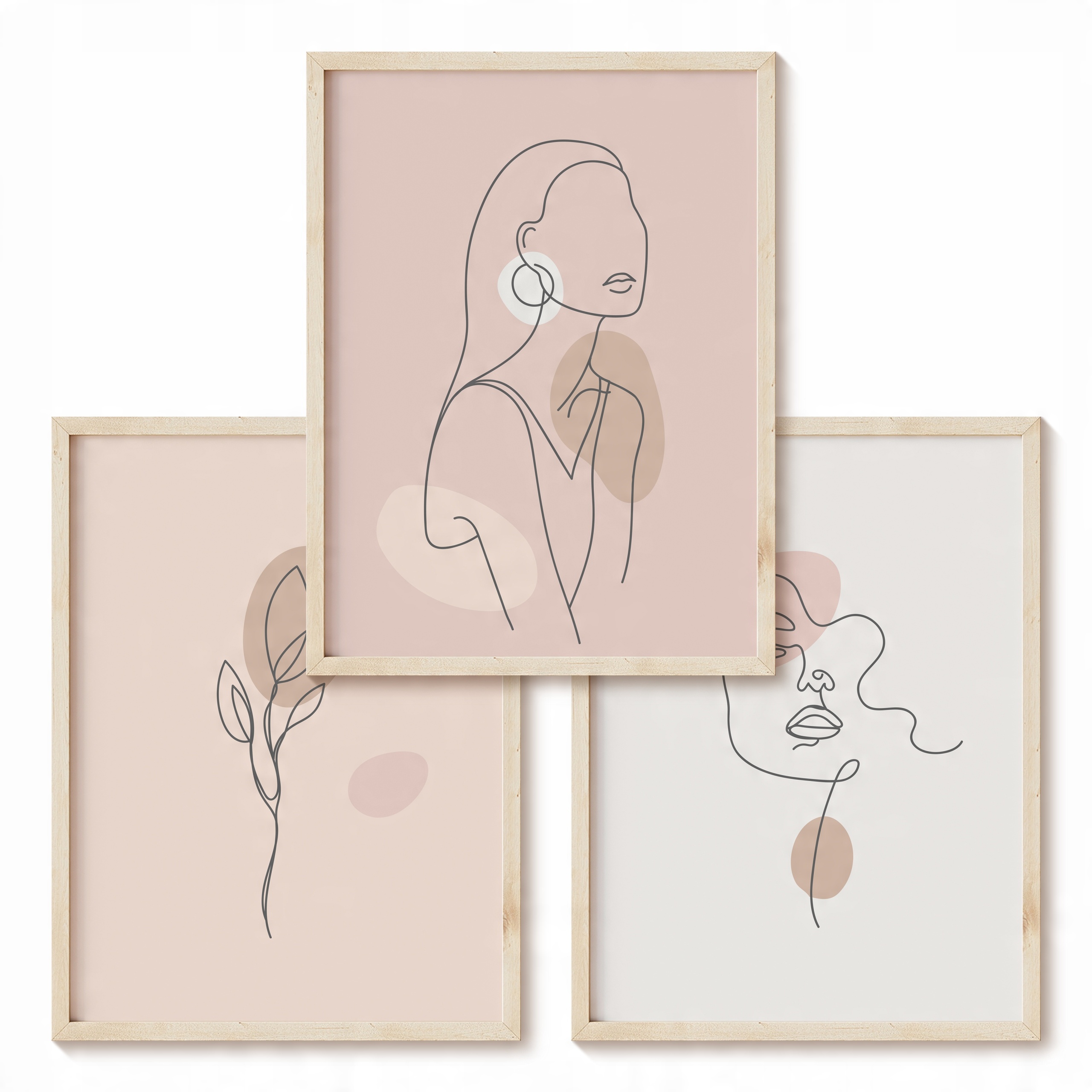 

Zestaw Obrazów 3szt. A3 plakat linie twarze boho