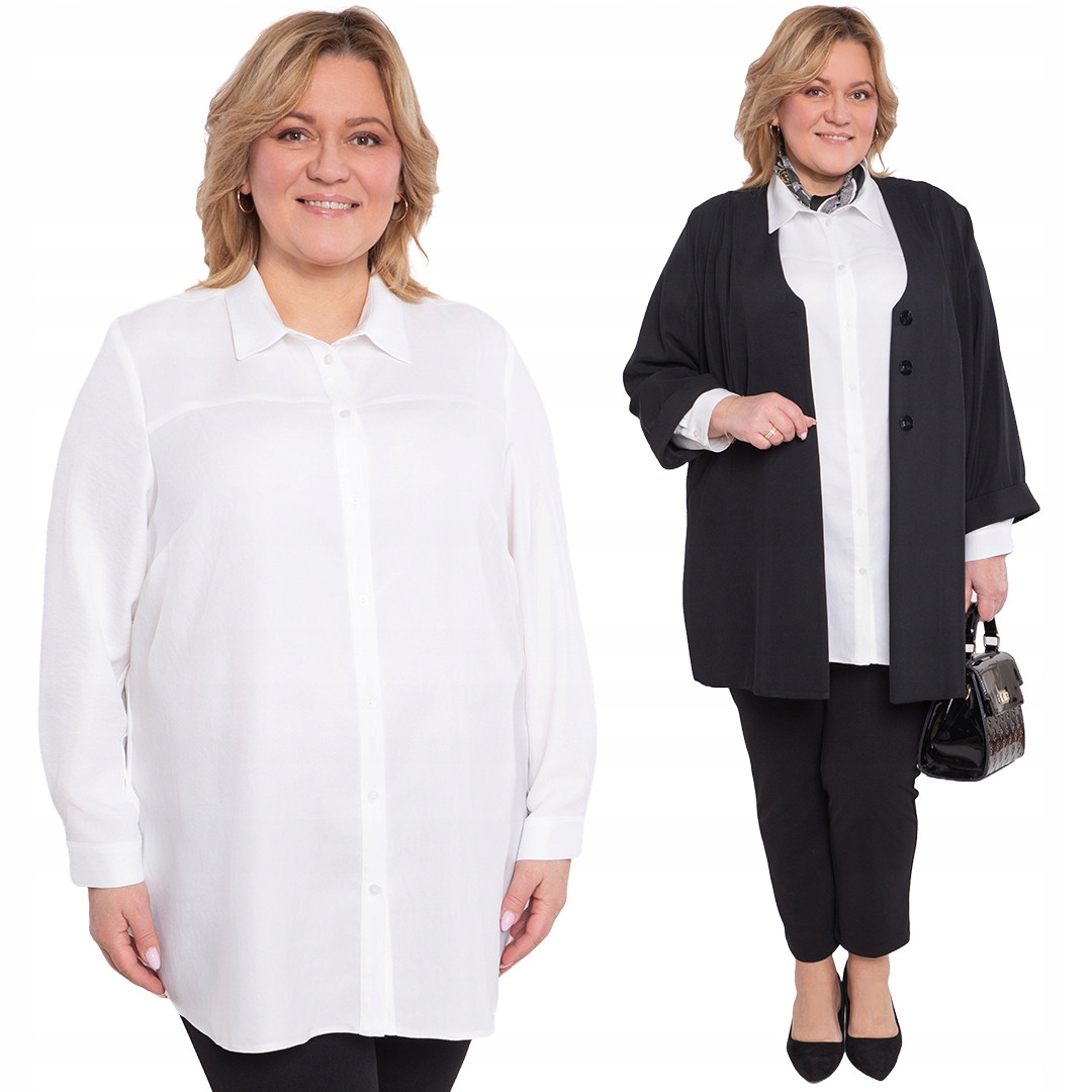 Bílá košile s límečkem plus size velikost 58