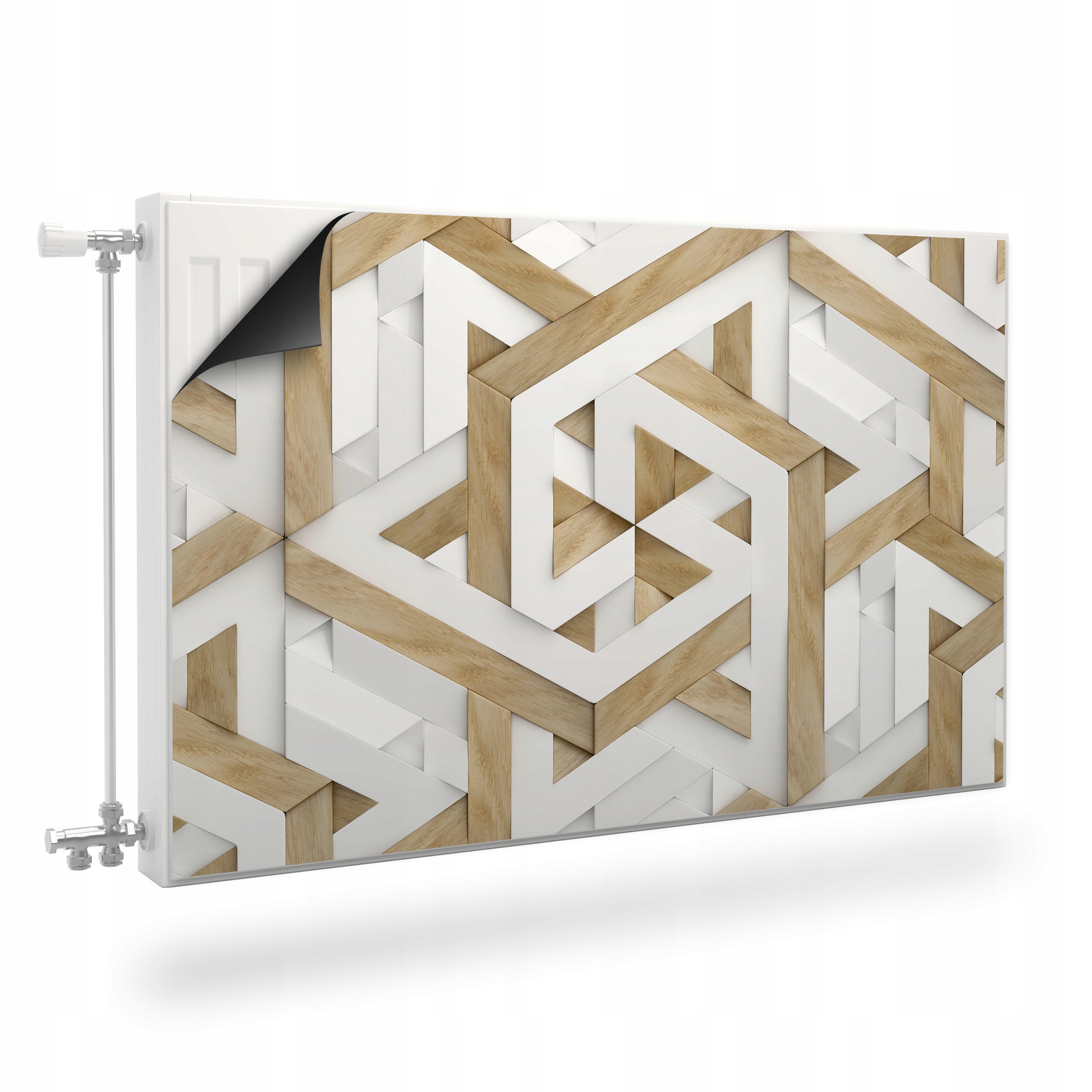 Magnetická Podložka Na Radiátor Abstrakce Dřevo Mozaika 3D 110x60