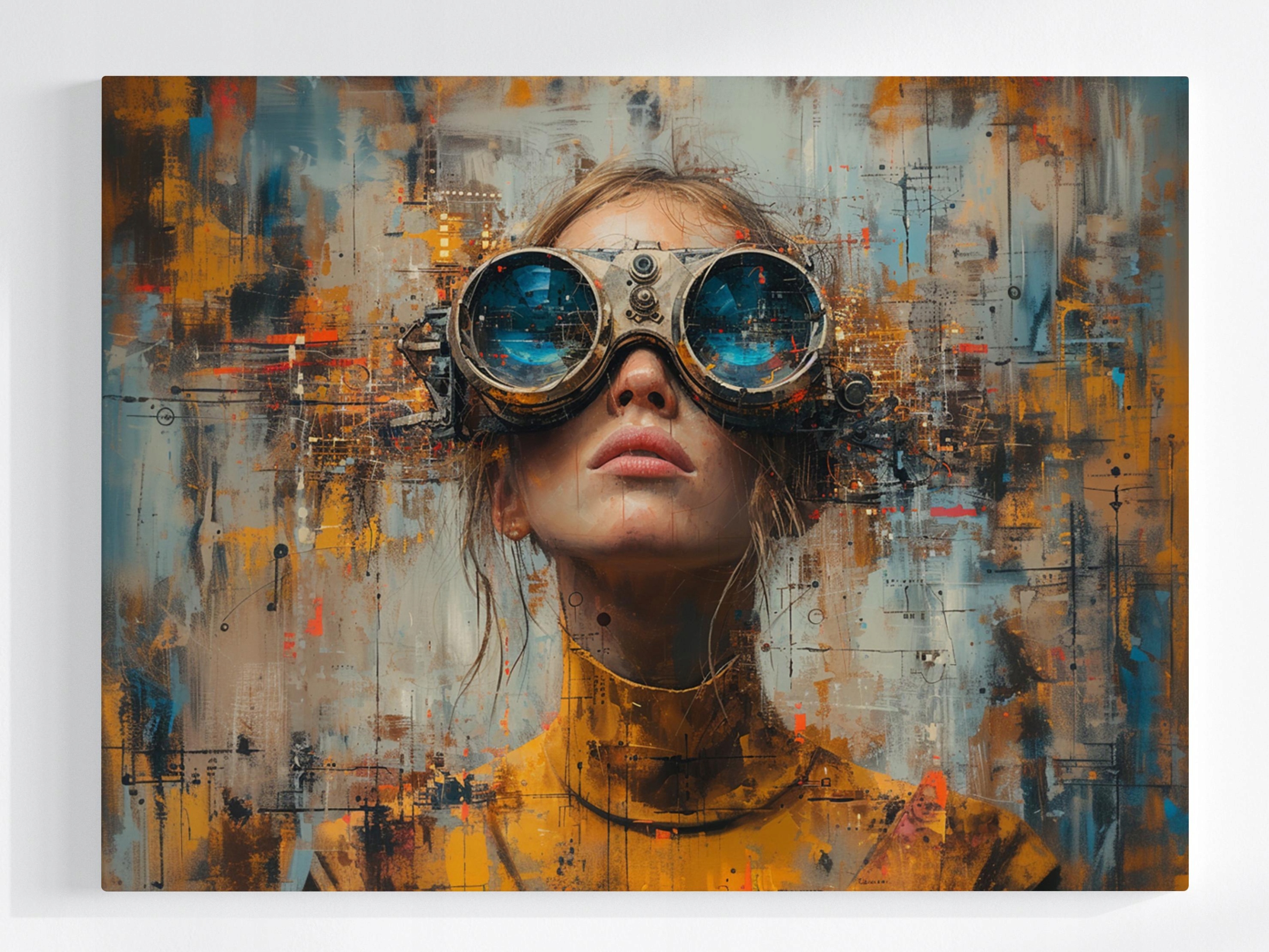 Obraz Na Plátně Canvas Portrét Žena Steampunk Urban Industrial 100x75