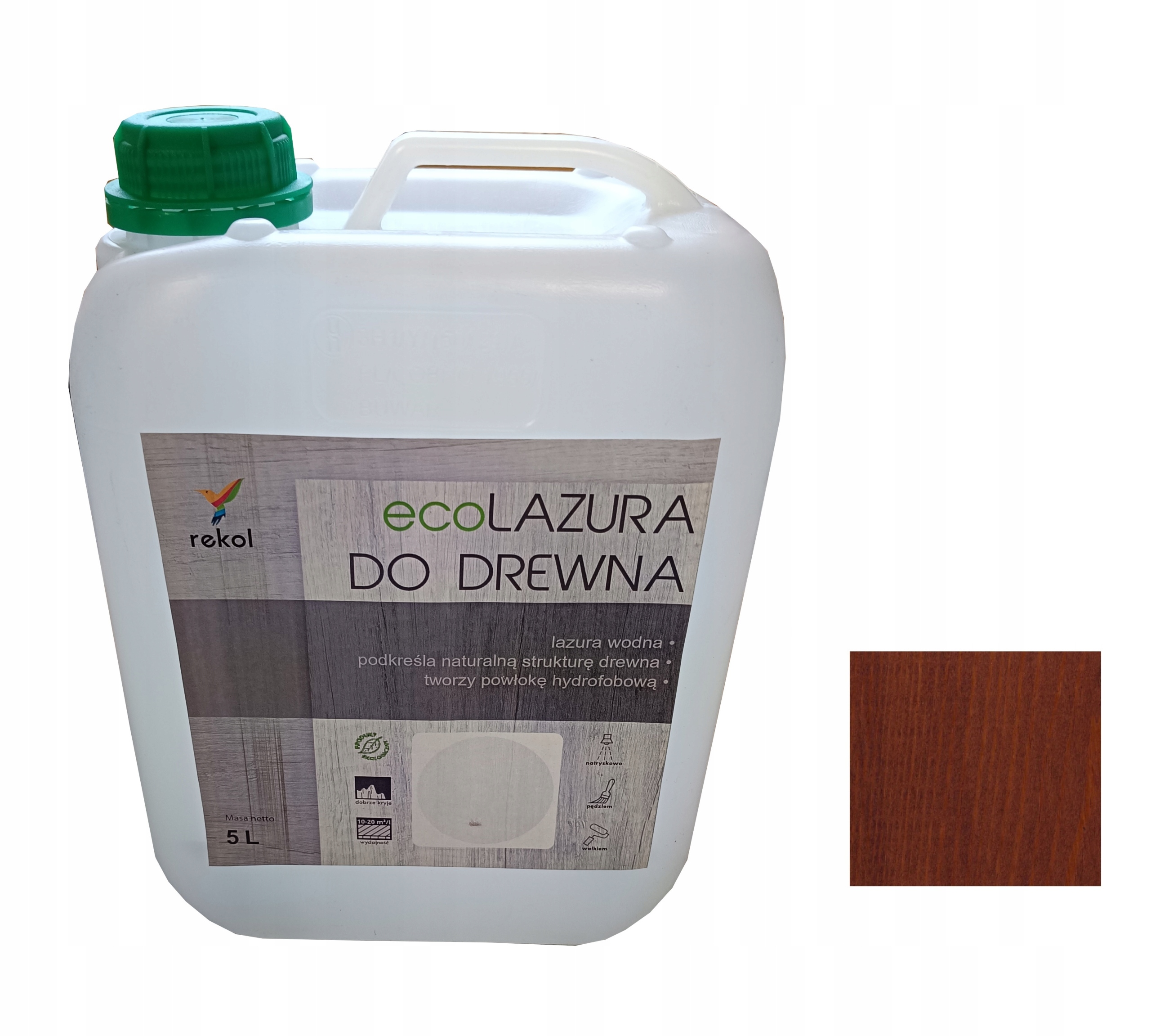 Rekol Ecolazura Na Fasádní Dřevo 5 L Mahagonová Ochranná