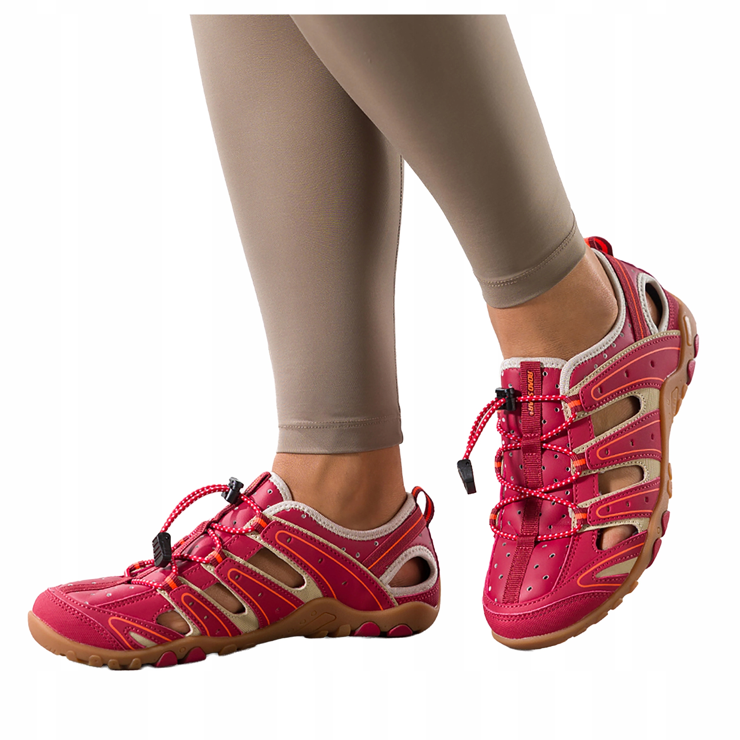 Sandály Bordové Dámské Trekové Regulovatelná Šňůrka Zakrytá Pata r 36