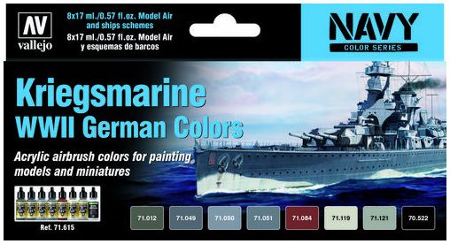 Vallejo: 71.615 Navy Německé Barvy Kriegsmarine Druhé Světové Války (8X17 ML)