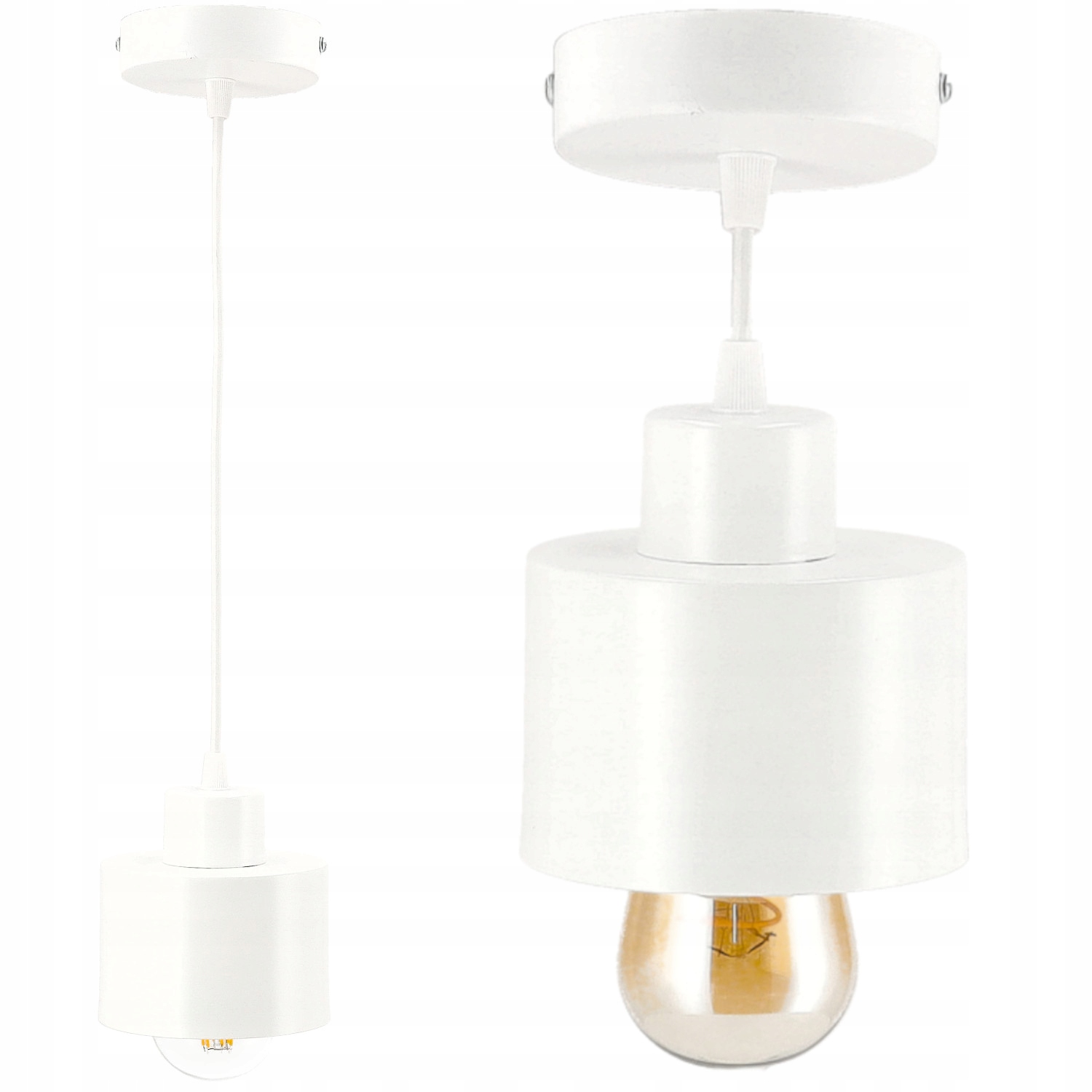 

Lampa Sufitowa Wisząca Zwis E27 Biała Regulowana