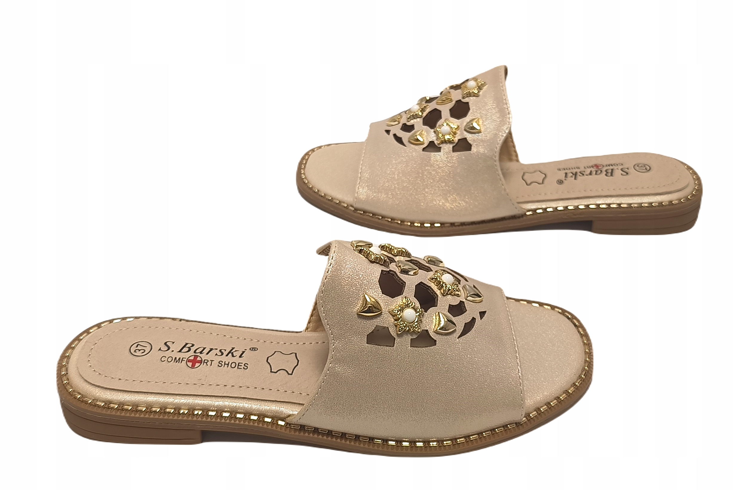 komfort prolamované Nazouváky ozdoba S.barski KV27-0633 Gold Zlatý r41