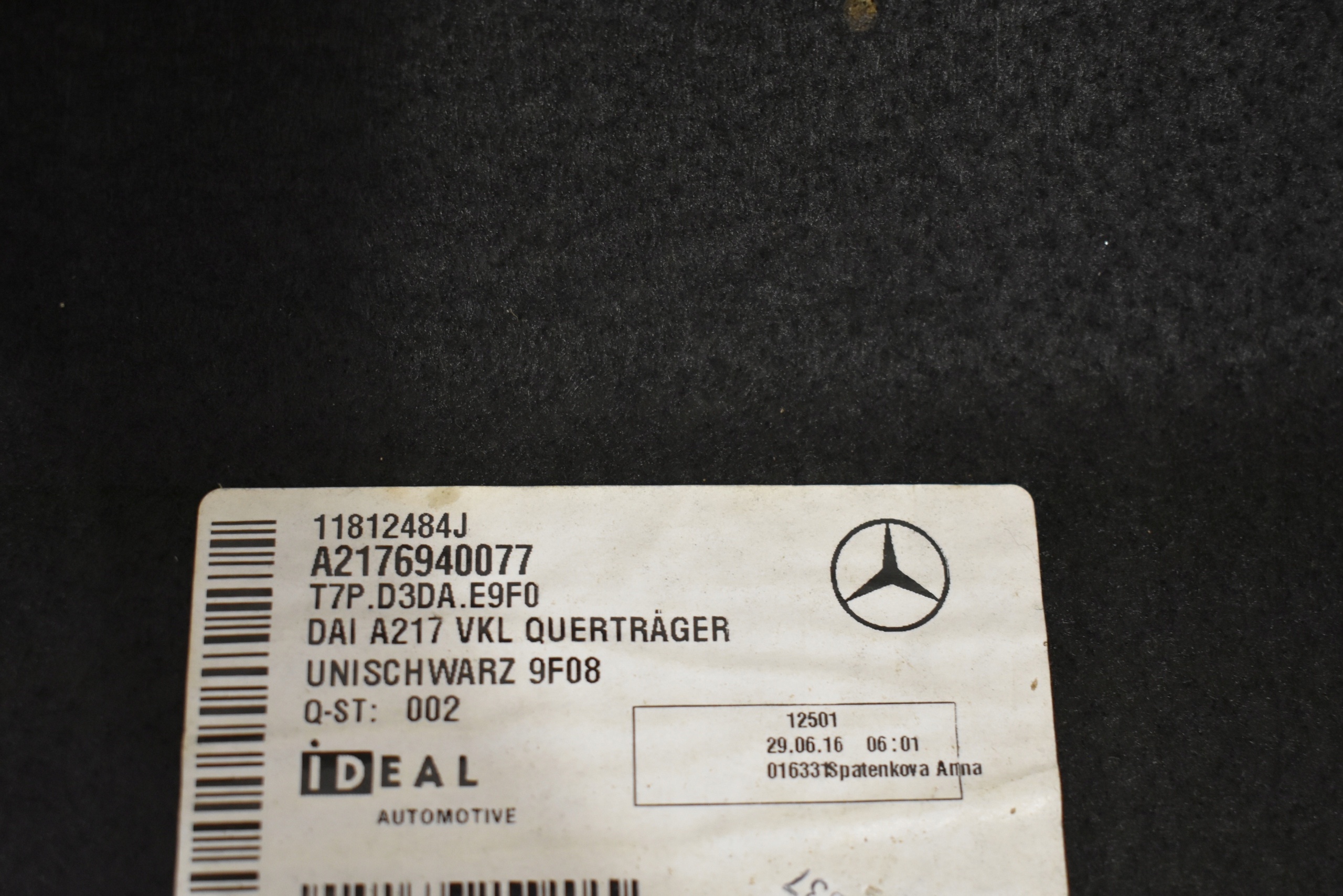 IDEALNA mats rear part rear MERCEDES W217 CABRIO 1
