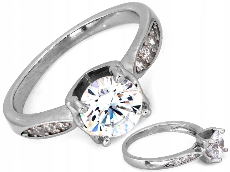 Stříbrný prstýnek 925 s bílým očkem 2.82 g, klasický vzor r19 dárek