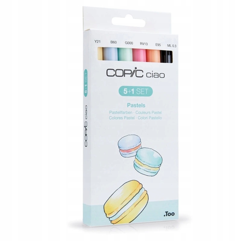 Lihové fixy Copic Ciao oboustranné Brush & Chisel 5+1ks, pastelové tóny