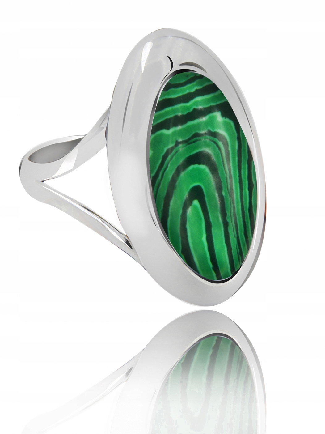 

Pierścionek Srebrny Z Malachitem Pr.925 Rozmiar 22