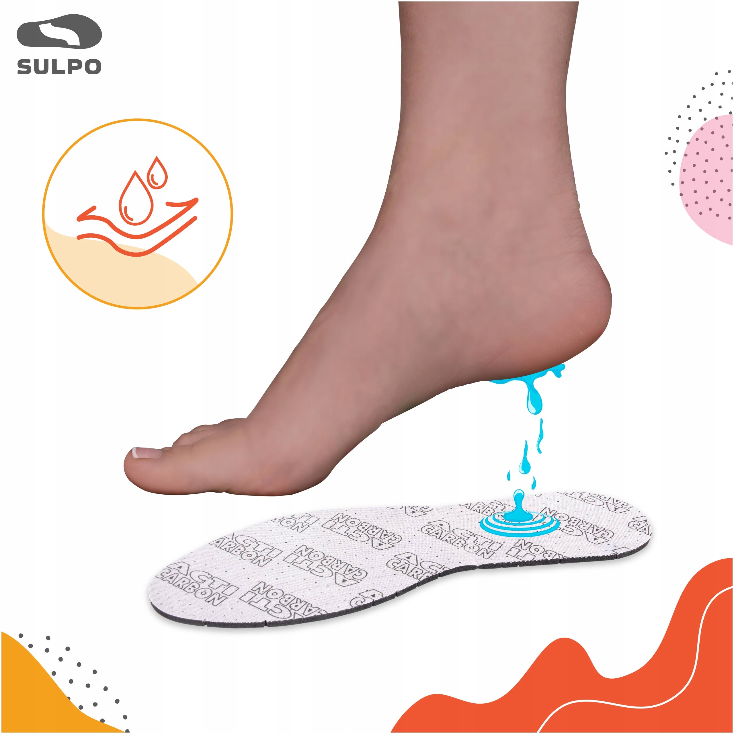 PRZECIWPOTNE wkładki do butów ACTICARBON r_41 Płeć uniseks