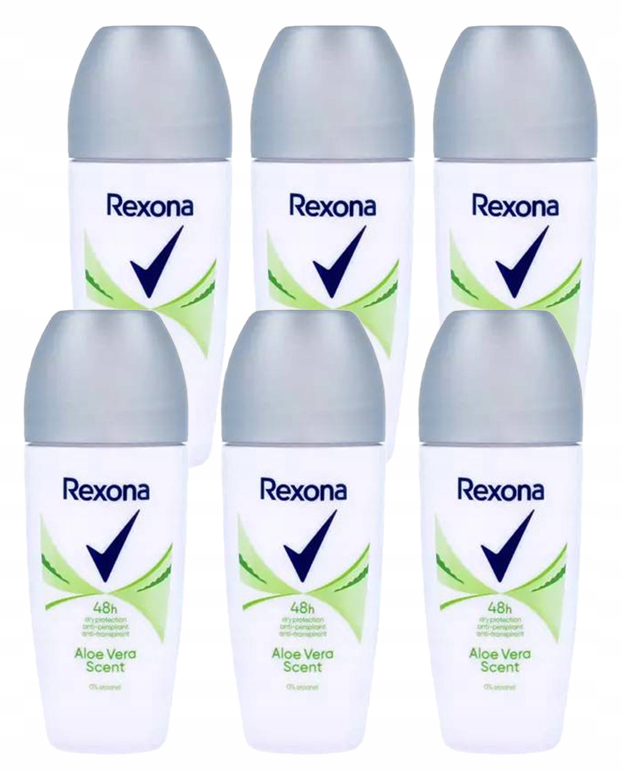 6 x Dámský antiperspirant roll-on Rexona Women Aloe Vera Scent 0% 50 ml