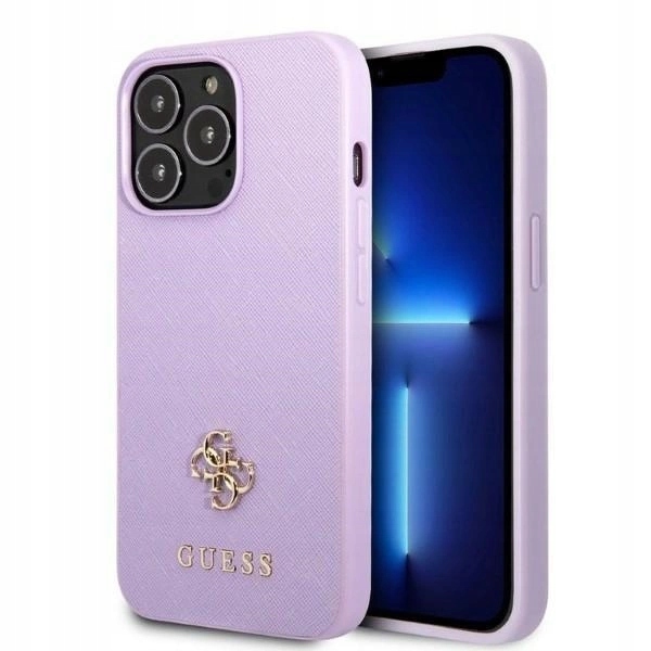 Pouzdro Guess Saffiano 4G Small Metal Logo pro iPhone 13 Pro iPhone 13 purpurové