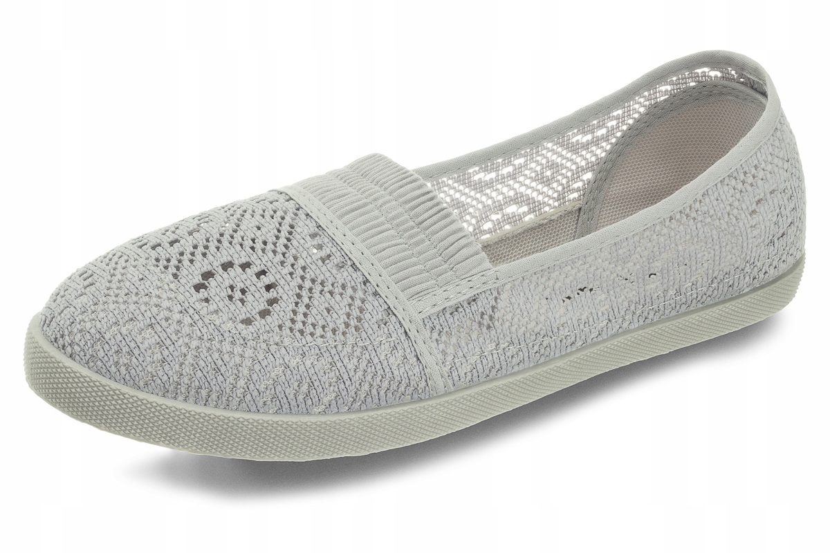 Buty TENISÓWKI KORONKOWE Balerinki GUMKA Kod producenta cb27 greys
