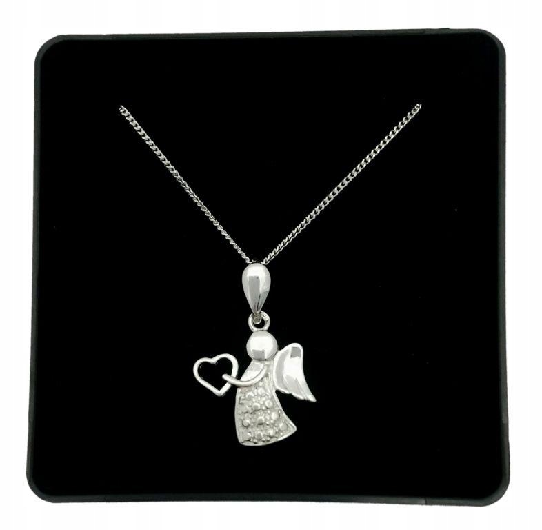 

Anioł aniołek na łańcuszku 50 cm Srebro 925