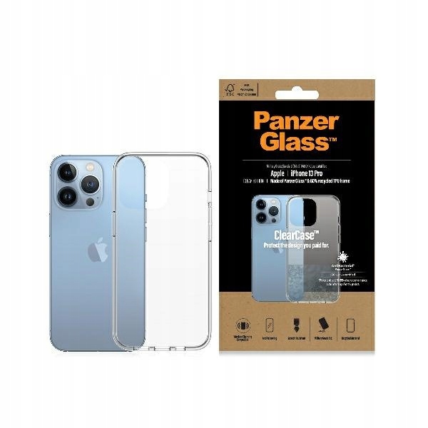 Průhledný Pouzdro PanzerGlass ClearCase pro Apple iPhone 13 Pro, vojenské kvality