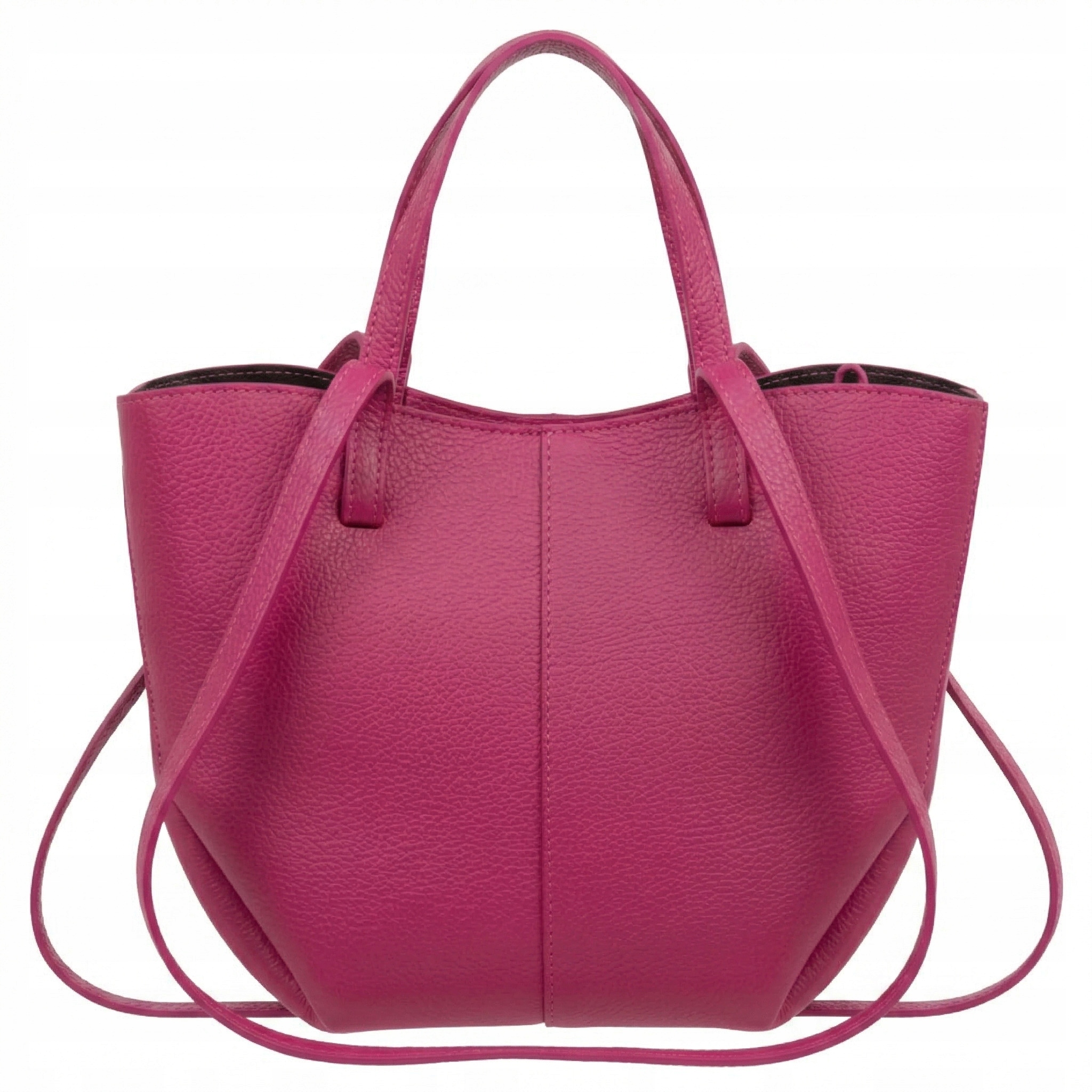 Kožená kabelka s kapsou Kaletnik Tocca Fuchsia