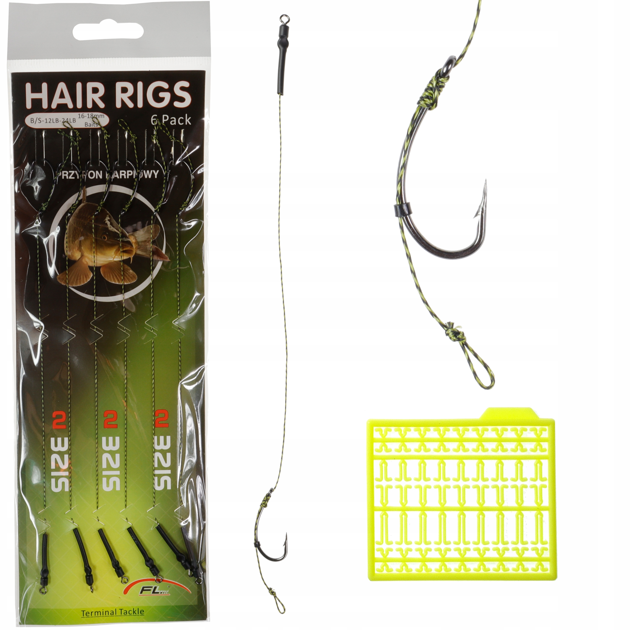 

Przypony karpiowe z włosem na plecionce hak nr 2