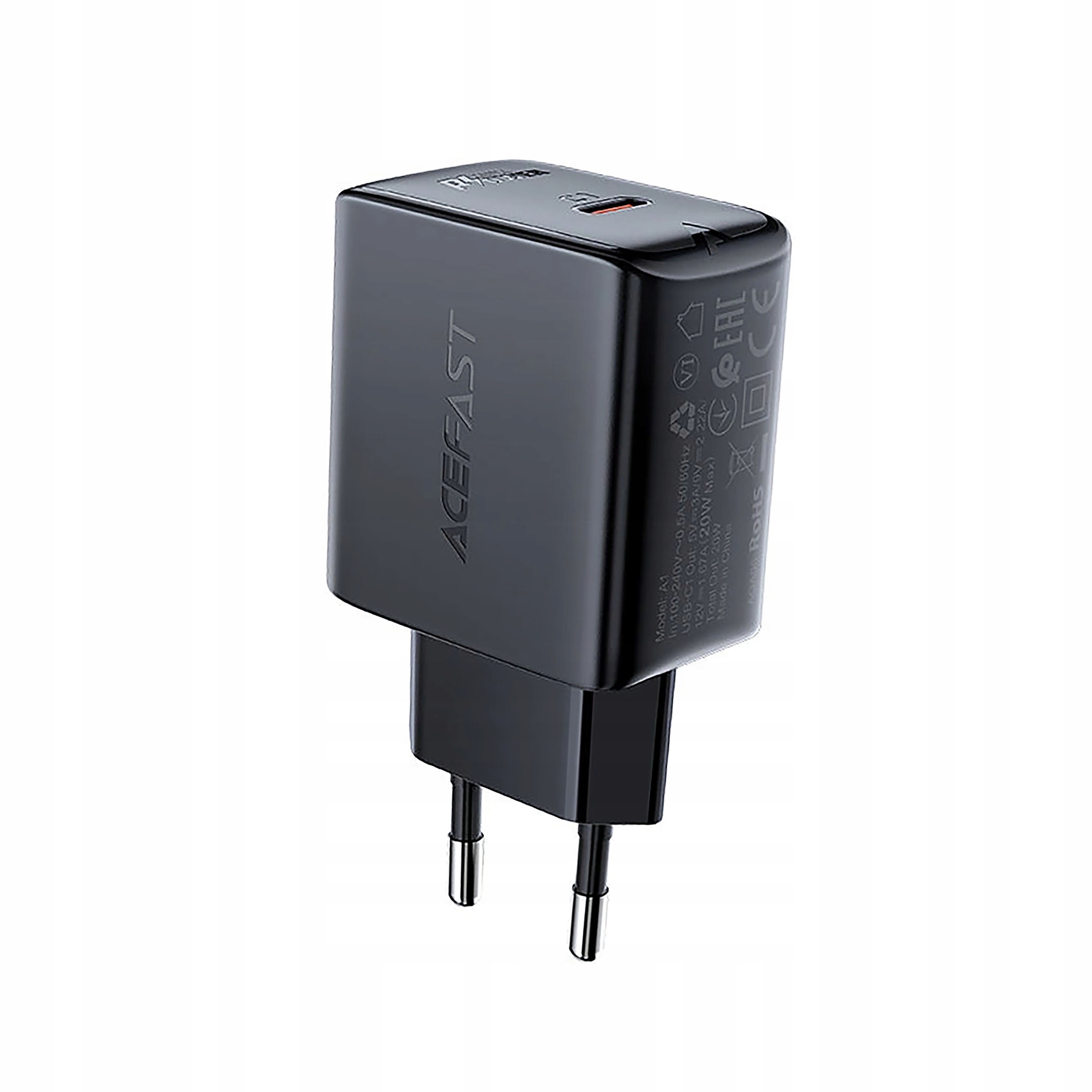 Acefast szybka ładowarka sieciowa Usb Typ C 20W Power Delivery czarny